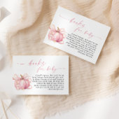 Pink Pumpkin Girl Baby shower Book Request Informatiekaartje