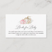 Pink Pumpkin Girl Baby shower Book Request Informatiekaartje (Voorkant)