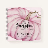 Pink Pumpkin Girl Baby shower Gastboek Notitieboek (Voorkant)