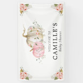 Pink Pumpkin Girl Baby shower Party Spandoek (Verticaal)