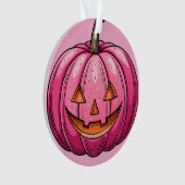 Pink Pumpkin Halloween Ornament (voorkant)