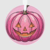 Pink Pumpkin Halloween Ornament (achterkant)