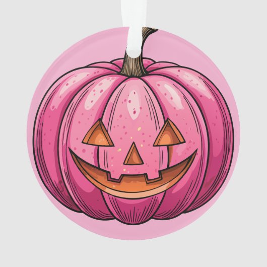Pink Pumpkin Halloween Ornament (achterkant)