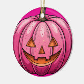 Pink Pumpkin Halloween Ornament (Links)