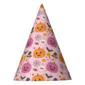 Pink Pumpkin Halloween Pattern Party Pet Feesthoedjes (Voorkant)