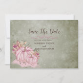 PINK Pumpkin Harvest - Flat Save the Date Kaart (Voorkant)