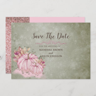 PINK Pumpkin Harvest - Flat Save the Date Kaart