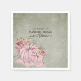 PINK Pumpkin Harvest - Wedding Cocktail Napkin Servet