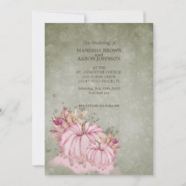 PINK Pumpkin Herfst Harvest - Wedding Invite Kaart
