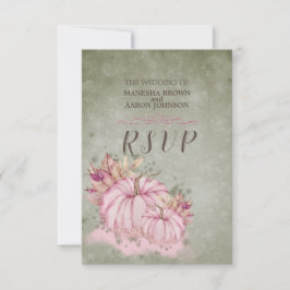 PINK Pumpkin Herfst Harvest - Wedding RSVP Kaart