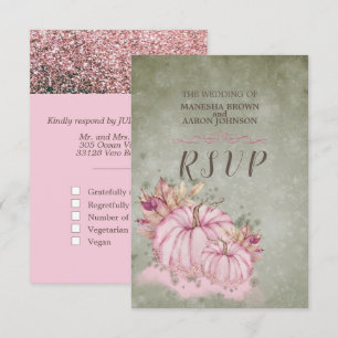 PINK Pumpkin Herfst Harvest - Wedding RSVP Kaart