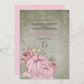 PINK Pumpkin Oogst - Platte Tafelkaart Kaart (Voorkant / Achterkant)