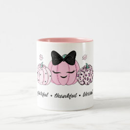 Pink Pumpkin Thanksgiving Tweekleurige Koffiemok