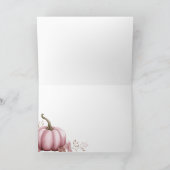 Pink Pumpkin Theme Baby shower Bedankkaart (Binnen)