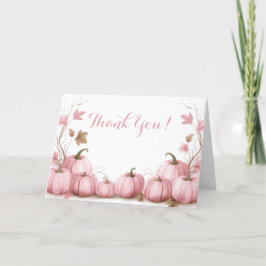 Pink Pumpkin Theme Baby shower Bedankkaart