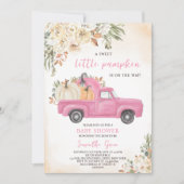 Pink Pumpkin Truck Baby shower Kaart (Voorkant)