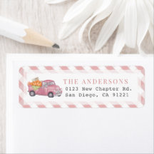 Pink Pumpkin Truck Gingham Retouradres