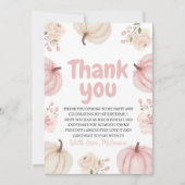 Pink Pumpkin Verjaardag Bedankt Card Kaart (Voorkant)