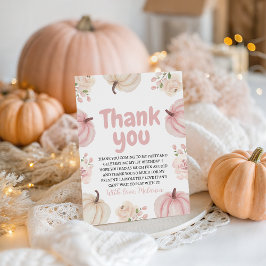 Pink Pumpkin Verjaardag Bedankt Card Kaart