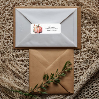 Pink Pumpkin Watercolor Boho Baby Boy Shower Etiket