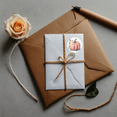 Pink Pumpkin Watercolor Boho Baby Girl Shower Ronde Sticker