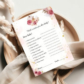 Pink Pumpkin wenst voor het baby shower spel Kaart