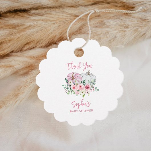 Pink Pumpkins Baby shower Bedankt Bedankjes Labels