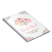 Pink Pumpkins Floral Baby shower gastenboek Notitieboek (Rechterzijde)