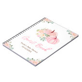 Pink Pumpkins Floral Baby shower gastenboek Notitieboek (Linkerzijde)