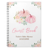 Pink Pumpkins Floral Baby shower gastenboek Notitieboek (Voorkant)