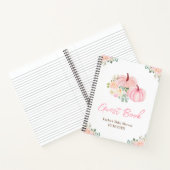 Pink Pumpkins Floral Baby shower gastenboek Notitieboek (Binnen)