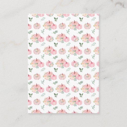 Pink Pumpkins Floral Book Request Informatiekaartje (Achterkant)