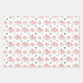 Pink Pumpkins Floral Inpakpapier Vel (Voorkant)
