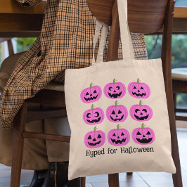 Pink Pumpkins gehyped voor Halloween Tote Bag
