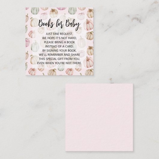 Pink Pumpkins Girl Baby Book Request Informatiekaartje (Voorkant / Achterkant)