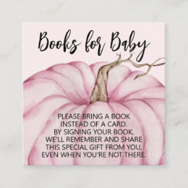 Pink Pumpkins Girl Baby shower Boeken voor Baby Informatiekaartje