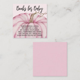 Pink Pumpkins Girl Baby shower Boeken voor Baby Informatiekaartje