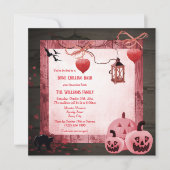 Pink Pumpkins Halloween Party Kaart (Voorkant)