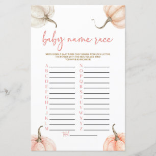 Pink Pumpkins Herfst Naam Race Baby shower Game