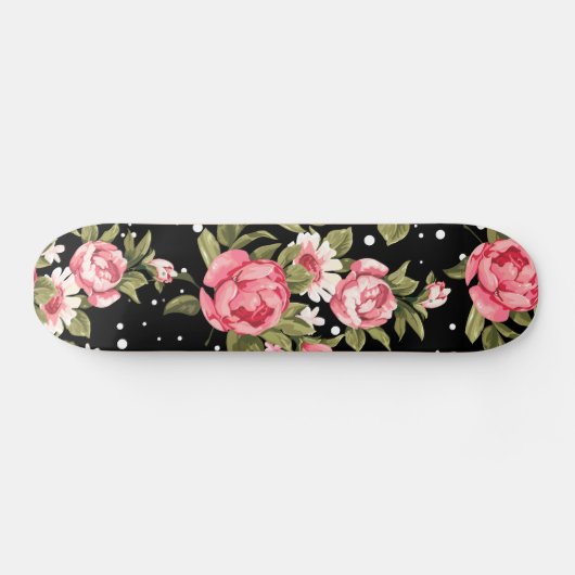 Pink Puny Peonies Skateboard (Horizontaal)