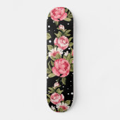 Pink Puny Peonies Skateboard (Voorkant)