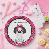 Pink Puppy Dog gepersonaliseerd Birthday Party Nap Papieren Bordje (Feest)