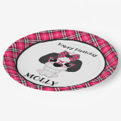 Pink Puppy Dog gepersonaliseerd Birthday Party Nap Papieren Bordje (Gekanteld)