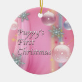 Pink Puppy's Eerste Kerstboom Ornament (Voorkant)