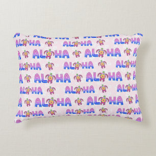 Pink Purple Aloha Hawaiian Tropical Turtle Accent Kussen