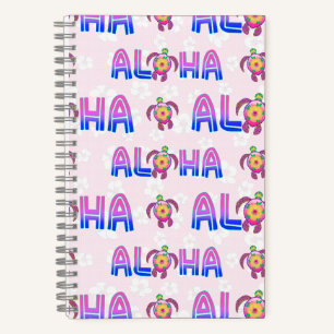 Pink Purple Aloha Hawaiian Tropical Turtle Notitieboek