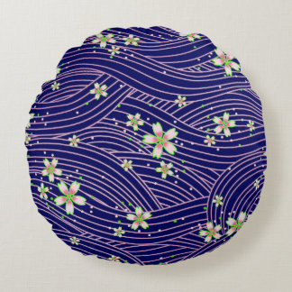 pink purple and blue rond kussen