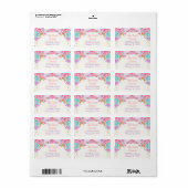 pink purple and teal return address labels (Full Sheet)
