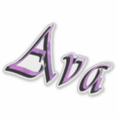 Pink Purple Ava Name, Sticker (Voorkant)