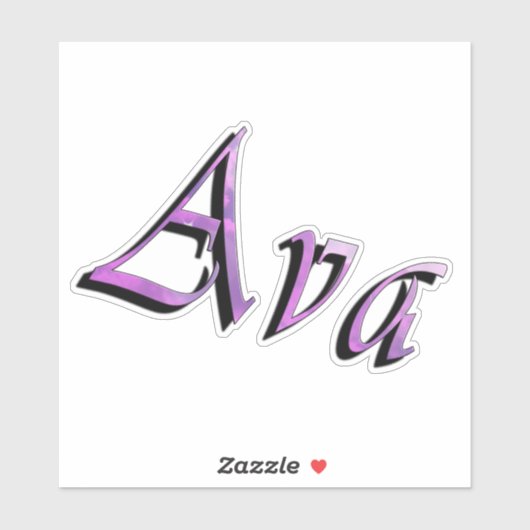 Pink Purple Ava Name, Sticker (Vel)